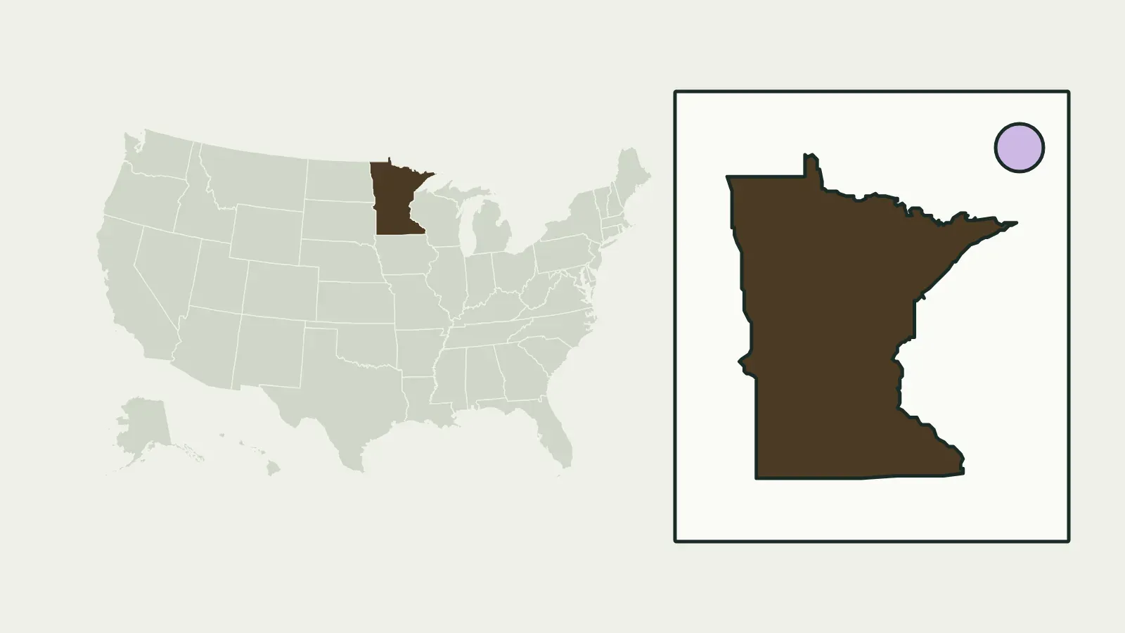 Map of the United States with Minnesota highlighted