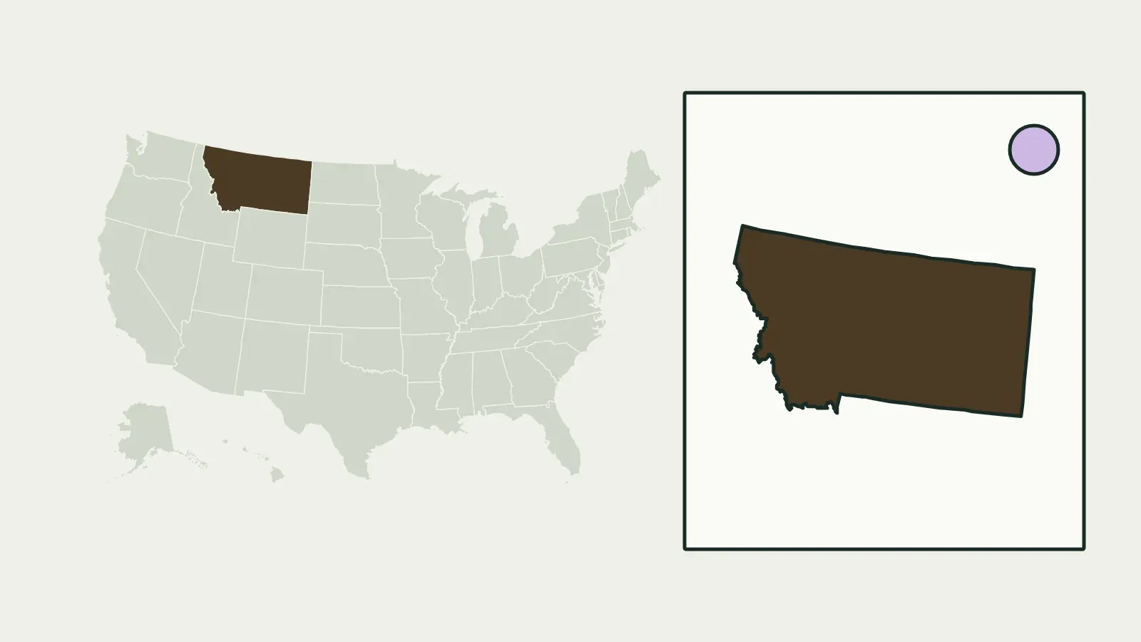 Map of the United States with Montana highlighted